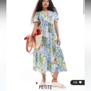 Nobody's Child Petite Starlight midaxi dress in tile fruit print